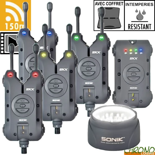 Set Sonik Centrale 4 Détecteurs SKX3 + Lampe 1 Set Sonik Centrale 4 Détecteurs SKX3 + Lampe
