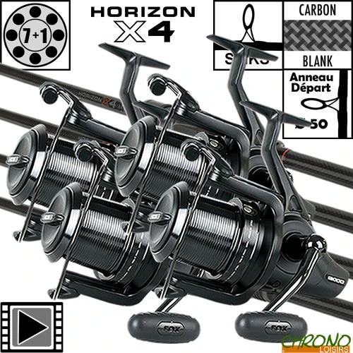 Ensemble Fox Horizon X4 50mm 12' 3lbs EOS 12000 (les 4) 1 Ensemble Fox Horizon X4 50mm 12' 3lbs EOS 12000 (les 4)