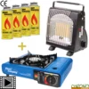 Pack Alpen Camping Chauffage + Réchaud Portable + 4 Gaz